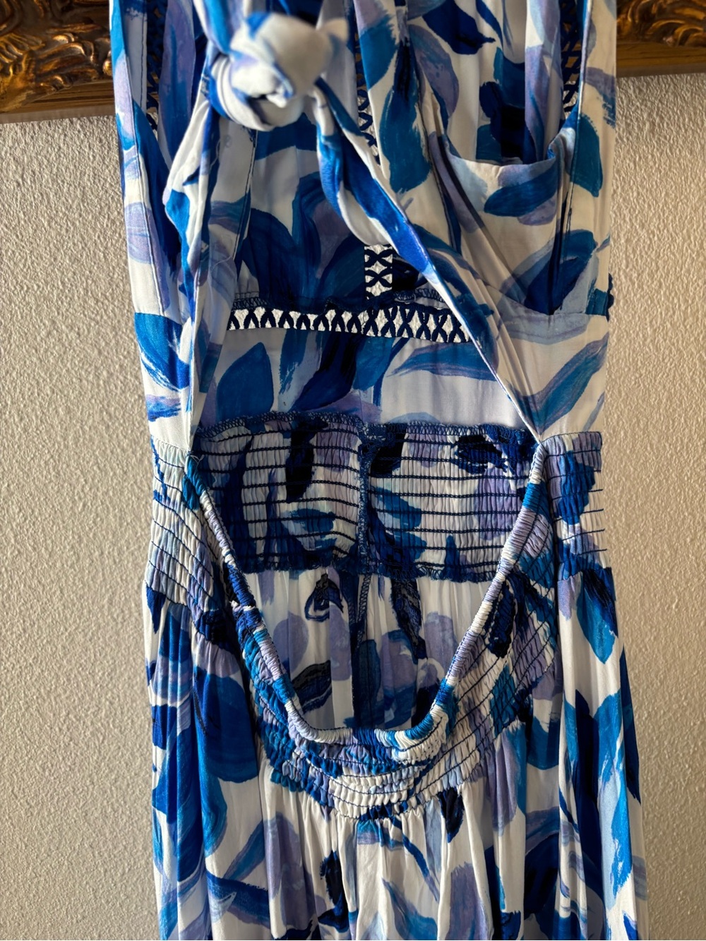 Blue & White Floral Maxi Dress - Picture 5 of 8